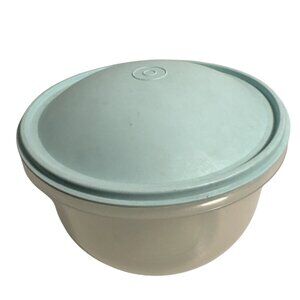 Tupperware Crisp It Lettuce Keeper Storage 1424 Clear Bowl Mint Lid